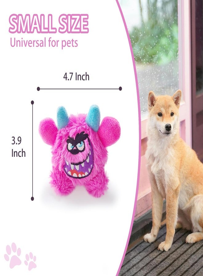 FCCUM Squeaky Plush Dog Ball, Dental Care, Skin-Friendly and Soft and Relieve Stress, Little Monster Plush Ball Toy Suitable for All Breeds (Rose Red, Small) - Image 3